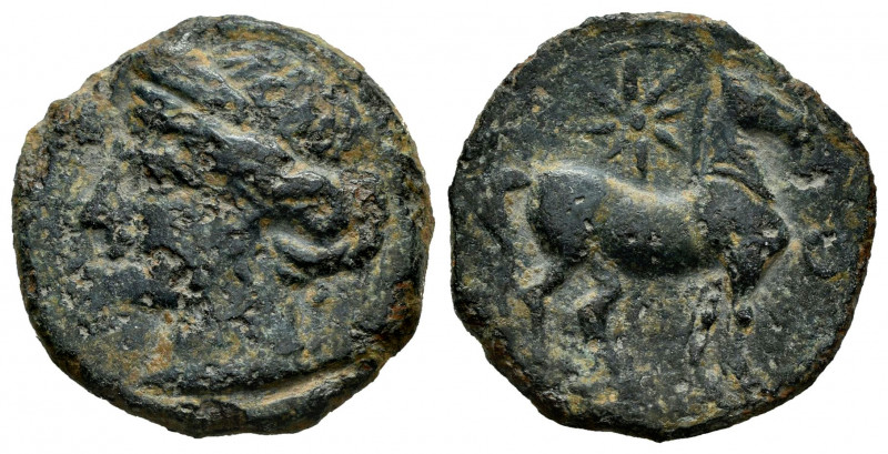 North Africa. Carthage. AE 22. 215-201 BC. Second Punic War. (Sng Cop-300 var). ...