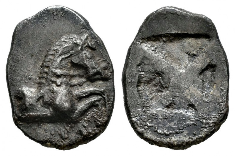 Thraco-Macedonian tribes, the Bisaltai. Diobol. 480 BC. (Sng Ans-922). Anv.: For...