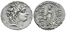 Cappadocian Kingdom. Ariarathes VII Philometor. Tetradrachm. 107/6-104/3 BC. Mint A (Eusebia-Mazaka). In the name and types of Antiochos VII of Syria....
