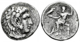 Kingdom of Macedon. Seleukos I Nikator. Tetradrachm. 336-323 BC. In the name and types of Alexander III of Macedon. Babylon. (Price-3704 similar). Ag....