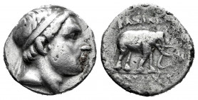 Seleukid Kingdom. Antiochos III 'the Great'. Drachm. 222-187 BC. Apameia on the Orontes. (SC-1065. 3/6). (Hgc-9, 453a). Anv.: Diademed head to right. ...