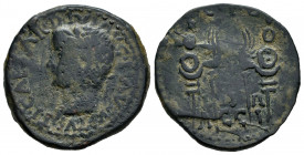Acci. Time of Tiberius. Unit. 14-36 AD. Guadix (Granada). (Abh-39). Anv.: TI. CAESAR. DIVI. AVG. F. AVGVSTVS. Laureate head of Tiberius left. Rev.: Le...