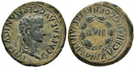 Bilbilis. Time of Caligula. Unit. 37-41 AD. Calatayud (Zaragoza). (Abh-286). Anv.: C. CAESAR. AVG. GERMANICVS. IMP. around laureate head of Caligula r...