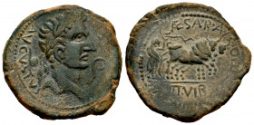 Caesaraugusta. Augustus period. Unit. 27 BC - 14 AD. Zaragoza. (Abh-322). Anv.: AVGVSTVS. (DIVI. F). Laureate head of Augustus right, lituus and simpu...
