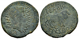 Calagurris. Augustus period. Unit. 27 BC - 14 AD. Calahorra (La Rioja). (Abh-413). (Acip-3120). Anv.: MVN. CAL. IMP. AVGVS. Head of Augustus right. Re...