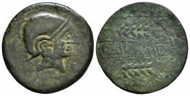 Carmo. Unit. 80 BC. Carmona (Sevilla). (Abh-454). Anv.: Male head right within a laurel wreath. Rev.: Two ears of corn right, CARMO in between. Ae. 16...