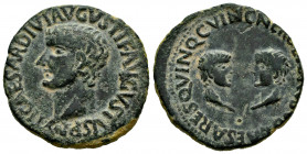 Carthage Nova. Time of Tiberius. As. 14-36 AD. Cartagena (Murcia). (Abh-600). (Acip-3149). Anv.: TI CAESAR DIVI AVGVSTI F AVGVSTVS P M . Rev.: NERO ET...