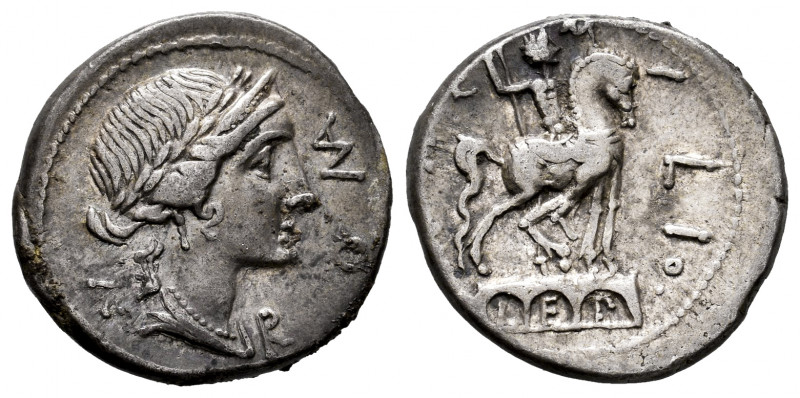 Aemilius. Man. Aemilius Lepidus. Denarius. 114-113 BC. South of Italy. (Ffc-103)...