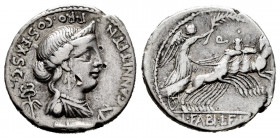Annius. C. Annius y Lucius Fabius. Denarius. 82-81 BC. Hispania. (Ffc-138). (Craw-366/1a). (Cal-116). Anv.: C. ANNI T.F.T.N. PRO.COS. EX.S.C., diademe...