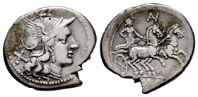 Aurelius. Aurelius. Denarius. 194-190 BC. Rome. (Ffc-182). (Craw-136/1). (Cal-253). Anv.: Head of Roma right, X behind. Rev.: Diana in biga right, AV....