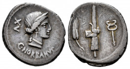 Norbanus. C. Norbanus. Denarius. 83 BC. Rome. (Ffc-943). (Craw-357/1b). (Cal-1049). Anv.: Diademed head of Venus, right, C. NORBANVS below, number XV ...