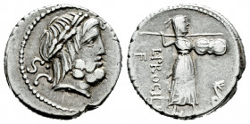 Procilius. L. Procilius f. Denarius. 80 BC. Rome. (Ffc-1083). (Craw-379/1). (Cal-1226). Anv.: Laureate head of Jupiter right, S.C. behind. Rev.: Juno ...