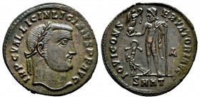 Licinius I. Follis. 313 AD. Heraclea. (Spink-15240). (Ric-73). Rev.: IOVI CONSERVATORI AVGG / SMHT. Ae. 3,30 g. AU/XF. Est...40,00. 

Spanish Descri...