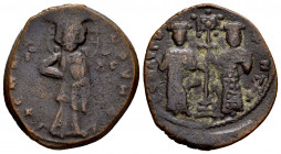 Constantine X Ducas with Eudocia. Follis. 1059-1067 AD. Constantinople. (Doc-8). (SB-1853). Ae. 7,27 g. Almost VF. Est...30,00. 

Spanish Descriptio...