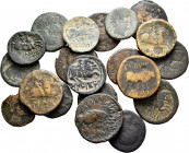 Lot of 20 Iberian coins from the North of the peninsula. Containing different values and mints such as: Konterbia Karbika, Caesar Augusta, Celsa, Seka...
