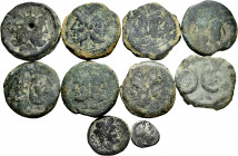 Lot of 10 coins from the Roman Republic. Mainly As, including some familiars; Semis anonymous minted in Hispania and Quinarius. Ae/Ag. TO EXAMINE. Alm...