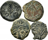 Lot of 4 coins from Judaea. Prutah of different governors. Ae. TO EXAMINE. Choice F/VF. Est...100,00. 

Spanish Description: Lote de 4 monedas de Ju...