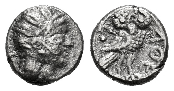 Attica. Athens. Obol. 454-404 BC. (Sng Cop-53-6). (Hgc-4, 1665). Anv.: Head of A...