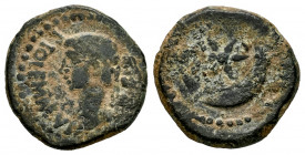 Kings of Mauretania. Ptolemy. AE 18. 21-40 d.C. Caesarea. (Mazard-504). (MAA-352). (Sng Cop-666). Anv.: REX PTOLEMAEVS, diademed head left. Rev.: Six-...