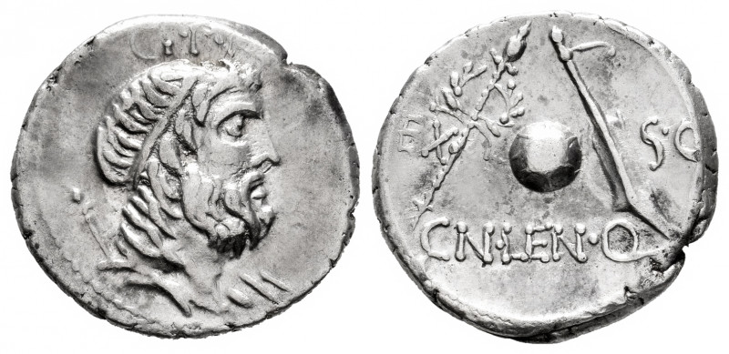 Cornelius. Cn Cornelius Lentulus Marcellinus. Denarius. 76-75 BC. Hispania. (Ffc...