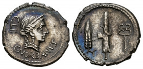 Norbanus. C. Norbanus. Denarius. 83 BC. Rome. (Ffc-943). (Craw-357/1b). (Cal-1049). Anv.: Diademed head of Venus, right, C. NORBANVS below, number beh...