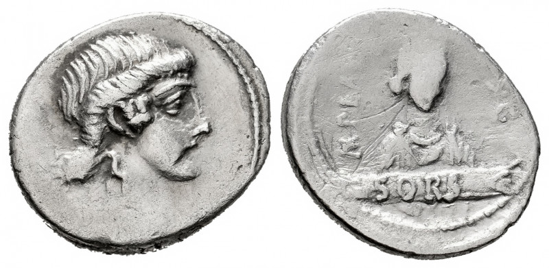 Plaetorius. M. Plaetorius M.f. Cestianus. Denarius. 69 BC. Rome. (Ffc-968). (Cra...