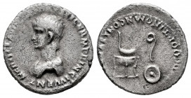 Nero. Denarius. 50-54 AD. Rome. (Ric-I 77). (Bmcre-87). (Rsc-312). Anv.: NERO CLAVD CAES DRVSVS GERM PRINC IVVENT, bare headed and draped bust to left...