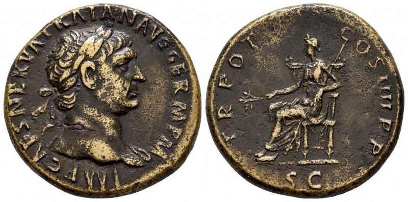 Trajan. Sestertius. 101-102 AD. Rome. (Ric-II 432 var). (Woytek-107b). (Bmcre-74...