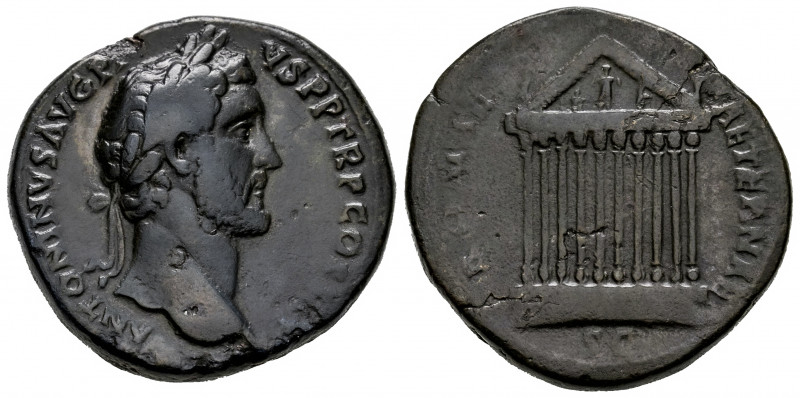 Antoninus Pius. Sestertius. 140-144 AD. Rome. (Ric-III 622). (Bmcre-1279). (C-69...