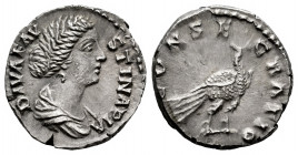 Diva Faustina. Denarius. 176-180 AD. Rome. (Ric-III 744). (Bmcre-716). (Rsc-71a). Anv.: DIVA FAVSTINA PIA, draped bust to right. Rev.: CONSECRATIO, pe...