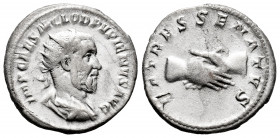 Pupienus. Antoninianus. 238 AD. Rome. (Ric-IV 11b). (Bmcre-92). (Rsc-21). Anv.: IMP CAES PVPIEN MAXIMVS AVG, radiate, draped and cuirassed bust to rig...