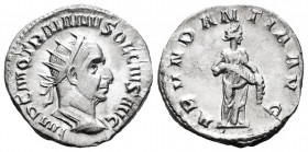 Trajan Decius. Antoninianus. 249-251 AD. Rome. (Ric-10b). (Rsc-2). Rev.: ABVNDANTIA AVG, Abundantia standing to right, emptying cornucopiae. Ag. 3,15 ...