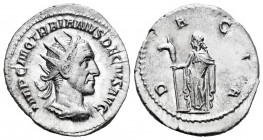 Trajan Decius. Antoninianus. 249-251 AD. Rome. (Ric-12b). (Rsc-16). Rev.: DACIA, Dacia standing to left, holding staff surmounted by ass's head. Ag. 4...