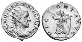 Trajan Decius. Antoninianus. 249-251 AD. Rome. (Ric-29c). (Rsc-113). Rev.: VICTORIA AVG, Victory advancing left, holding wreath and palm. Ag. 3,92 g. ...