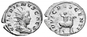Valerian I. Antoninianus. 255 AD. Colonia Agrippinensis. (Ric-3). (Rsc-26). Rev.: IOVI CRESCENTI, infant Jupiter seated facing, head to left, on back ...
