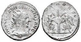 Valerian I. Antoninianus. 253-268 AD. Antioch. (Ric-295). Rev.: VOTA ORBIS, two Victory's affixing shield inscribed SC on palm-tree. Ag. 4,05 g. Choic...
