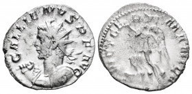 Gallienus. Antoninianus. 258-259 AD. Colonia Agrippinensis. (Ric-44). Rev.: VICT GERMANICA, Victory running left, treading down enemy, with wreath and...