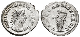Gallienus. Antoninianus. 254 AD. Rome. (Ric-181). Rev.: CONCORDIA EXERCIT, Concordia standing left, holding patera and double cornucopia. Ag. 2,75 g. ...