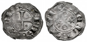 Kingdom of Castille and Leon. Alfonso VI (1073-1109). Dinero. Toledo. (Bautista-9.1). Ve. 0,67 g. With pellet inside each roundel on reverse. VF. Est....