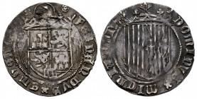 Catholic Kings (1474-1504). 1 real. Segovia. (Cal-376). Ag. 2,82 g. Aqueduct. Attractive tone. Before the Pragmatica. Choice VF. Est...500,00. 

Spa...