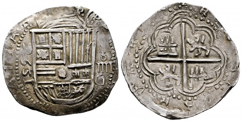Philip II (1556-1598). 4 reales. 1596. Granada. F. (Cal-492). Ag. 13,30 g. A goo...