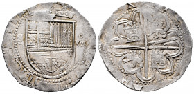 Philip II (1556-1598). 8 reales. Sin fecha. Sevilla. (Cal-720). Ag. 27,47 g. "Square d" assayer on reverse. Almost XF. Est...500,00. 

Spanish Descr...