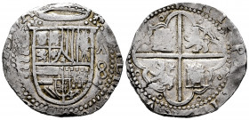 Philip II (1556-1598). 8 reales. Sin fecha. Valladolid. A. (Cal-763). Ag. 27,39 g. Rare. Choice VF/VF. Est...1100,00. 

Spanish Description: Felipe ...
