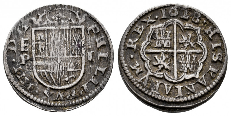 Philip IV (1621-1665). 1 real. 1628. Segovia. P. (Cal-788). Ag. 3,08 g. VF/Choic...
