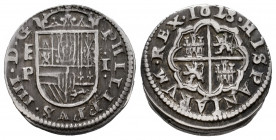 Philip IV (1621-1665). 1 real. 1628. Segovia. P. (Cal-788). Ag. 3,26 g. Toned. Choice VF/Almost XF. Est...220,00. 

Spanish Description: Felipe IV (...