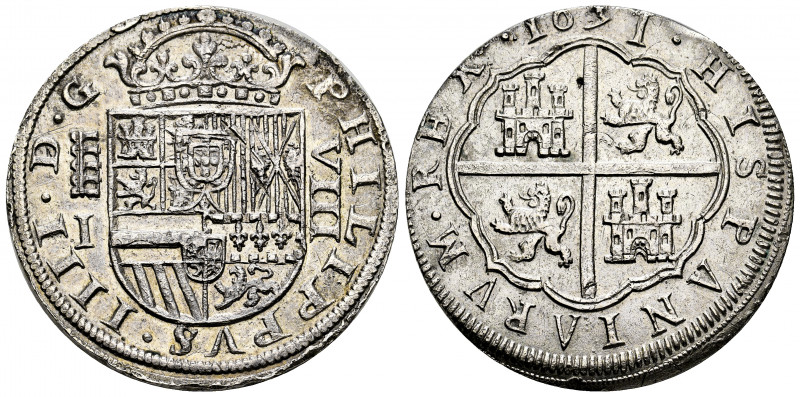 Philip IV (1621-1665). 8 reales. 1651. Segovia. I (Hipólito de Santo Domingo), s...