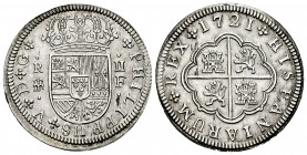 Philip V (1700-1746). 2 reales. 1721. Segovia. F. (Cal-954). Ag. 5,67 g. XF. Est...300,00. 

Spanish Description: Felipe V (1700-1746). 2 reales. 17...
