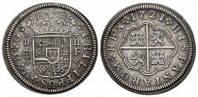Philip V (1700-1746). 2 reales. 1721. Segovia. F. (Cal-954). Ag. 5,72 g. Attractive old cabinet tone. XF. Est...300,00. 

Spanish Description: Felip...