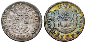 Ferdinand VI (1746-1759). 1 real. 1757. Mexico. M. (Cal-197). Ag. 3,32 g. Iridescent patina. VF. Est...60,00. 

Spanish Description: Fernando VI (17...
