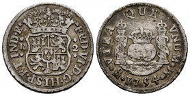 Ferdinand VI (1746-1759). 2 reales. 1754. Mexico. M. (Cal-295). Ag. 6,49 g. Almost VF. Est...70,00. 

Spanish Description: Fernando VI (1746-1759). ...